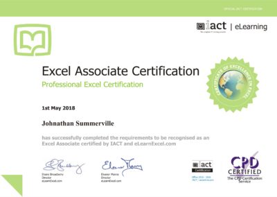 microsoft excel associate certification