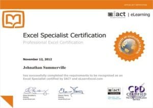 Excel Specialist Certification